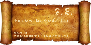 Herskovits Rozália névjegykártya